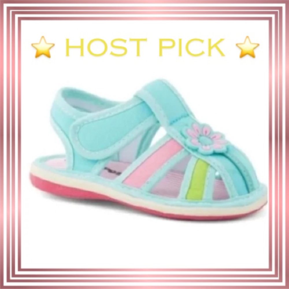 ⭐️ HOST PICK! ⭐️Blue & Pink Flower Squeaker Sandal Size 0